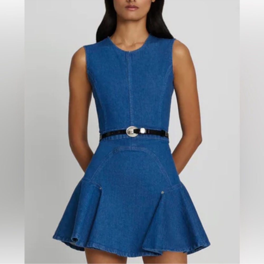7 For All Mankind Blue Denim Mini Dress